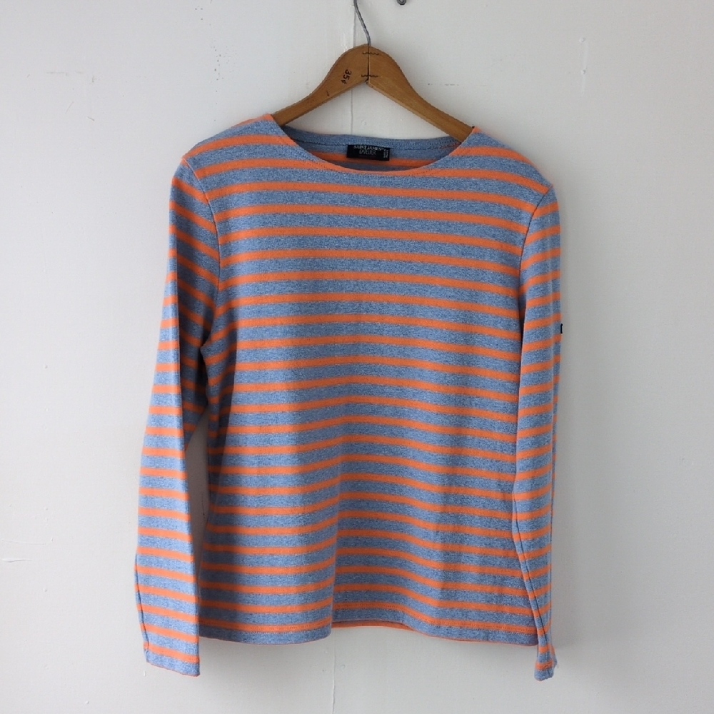 Saint James Atelier Striped Breton Long Sleeve Shirt Made in France Size 12